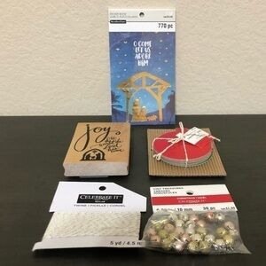 Christmas Crafts Sticker Book Stamp Tags Mini Bells Twine Celebrate It NWT